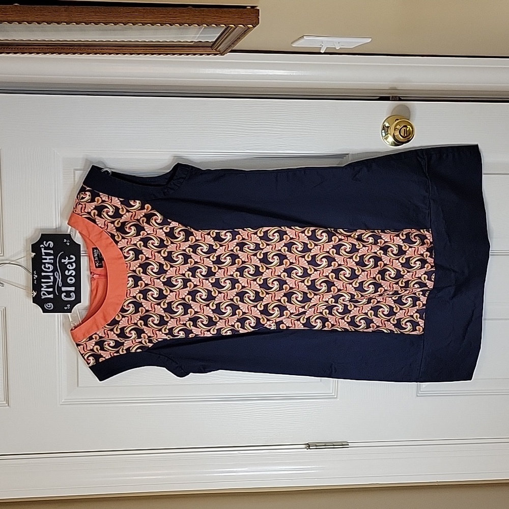 The Webster Miami Dress 14 Coral Navy Target Sleeveless